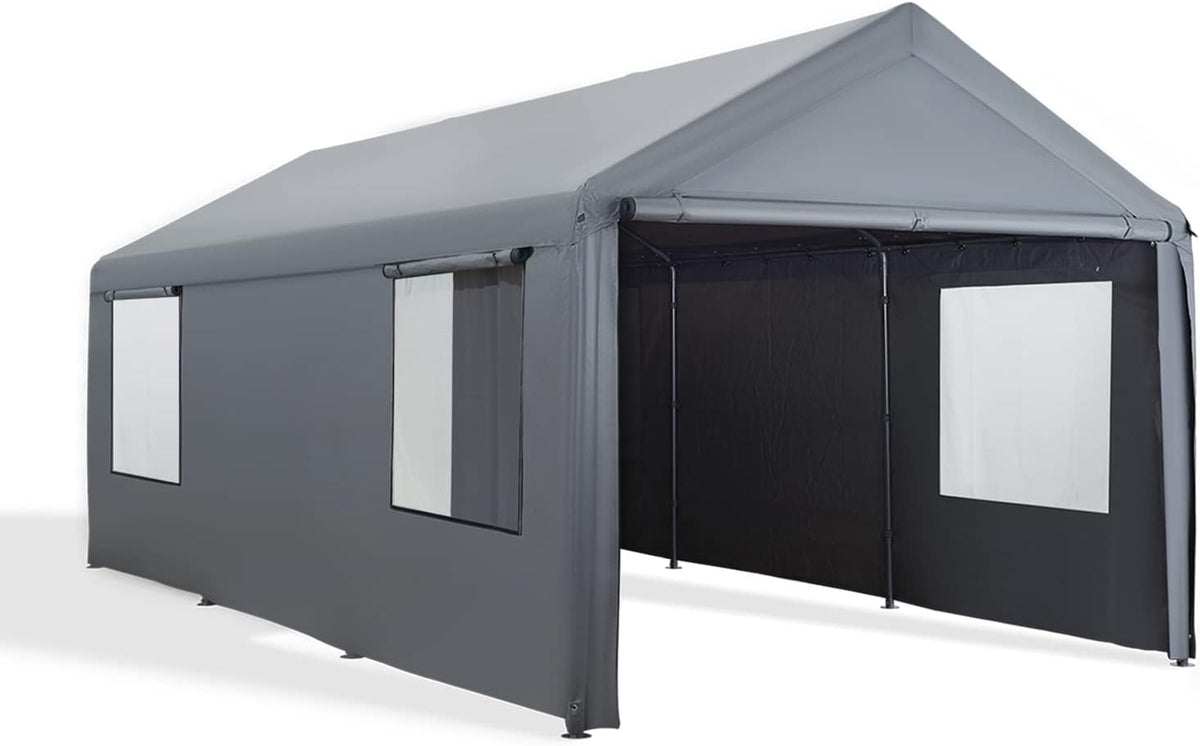 10'x20' Heavy Duty Carport with Roll-up Ventilated Windows N49552