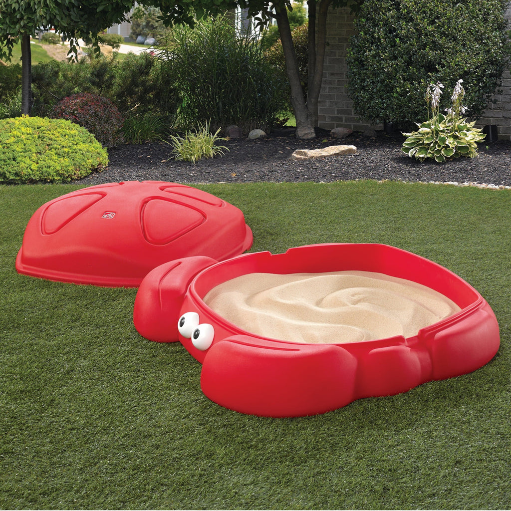 Red Plastic Outdoor Sandbox with Cover G454021