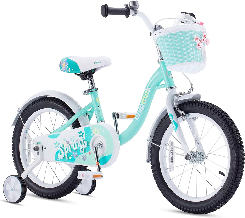 Green 14 Inch Kids Bike with Basket W8354