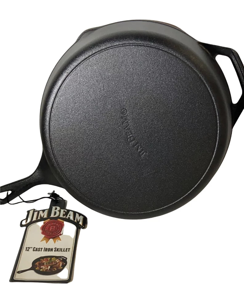 12" Black Cast Iron Round Skillet S708