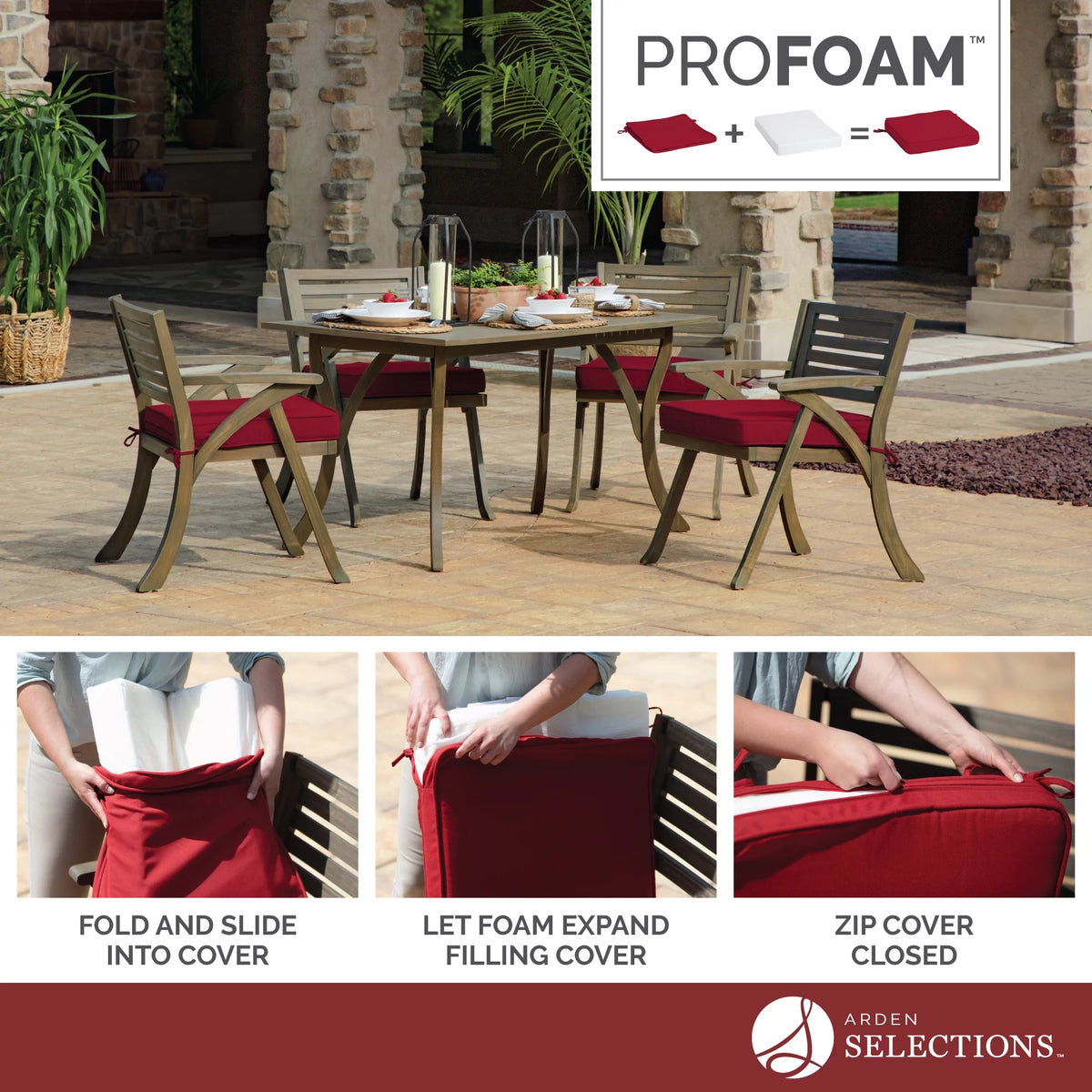 Ruby Red Outdoor Chaise Cushion Cover Y5496