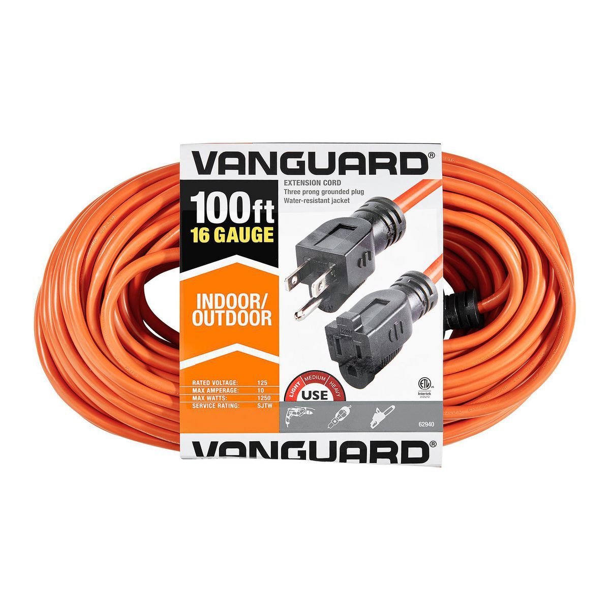 100 ft. 16/3 Gauge Indoor/Outdoor Extension Cord, Orange C8358