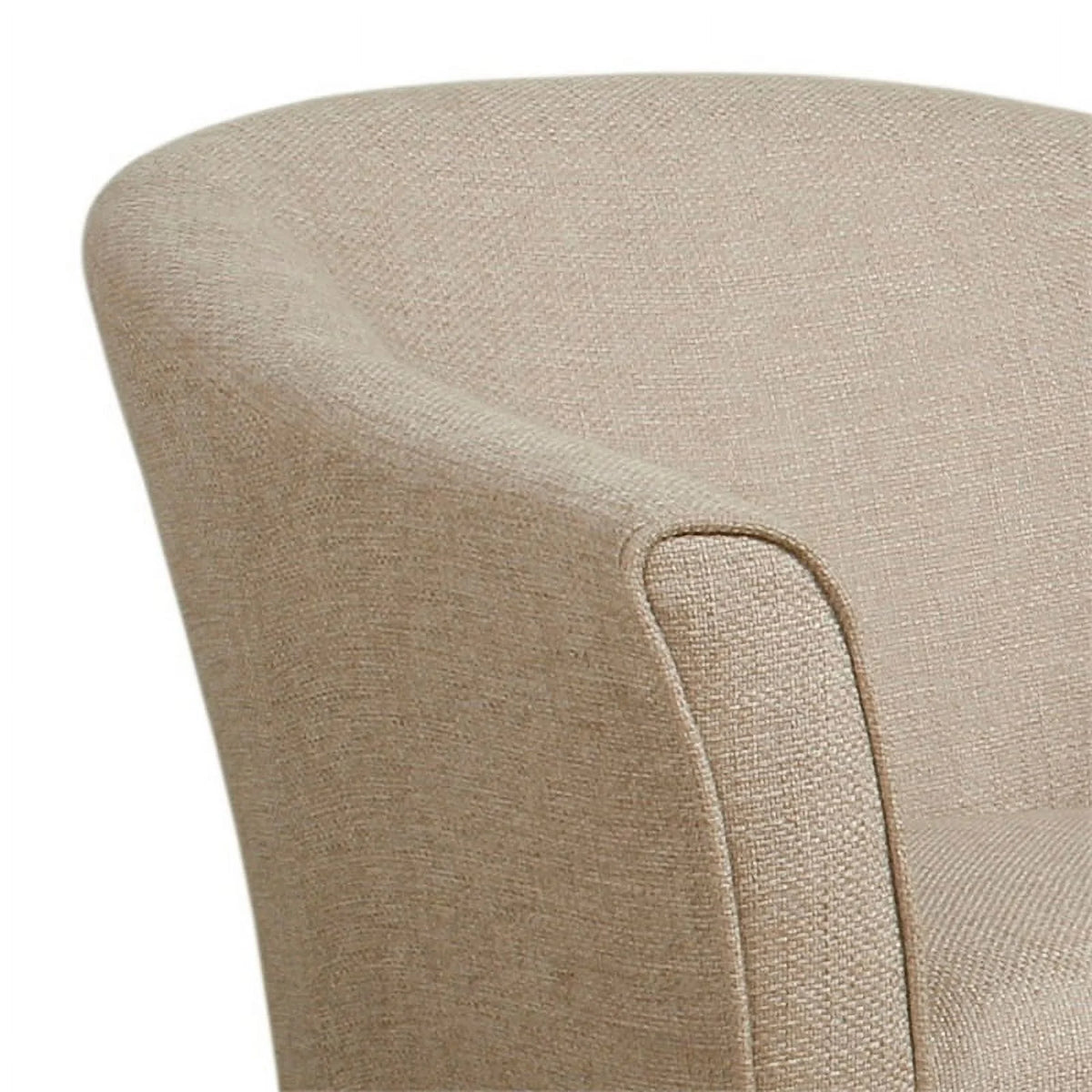 Cream and Brown Fabric Upholstered Wooden Accent Chair U285