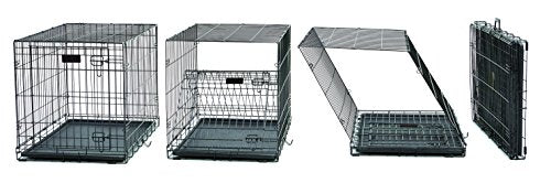 Single & Double Door Dog Crate with Leak-Proof Pan J269