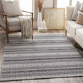 6x9 Black Area Rug M8050