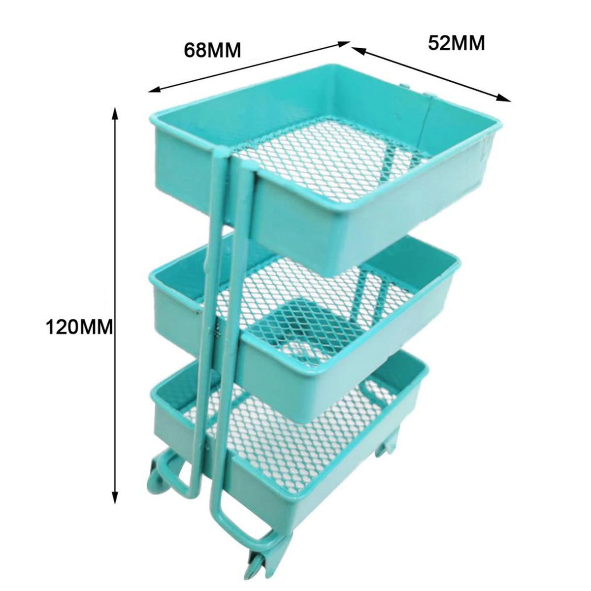 Blue Metal Storage Shelf with Dollhouse Furniture Decor O92066