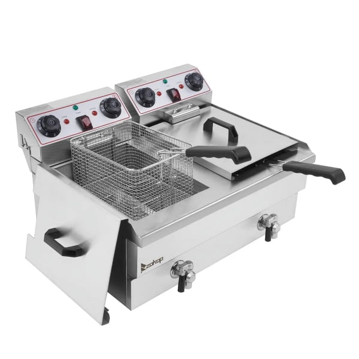 16.9QT Stainless Steel Double Tank Deep Fryer 3400W G91173