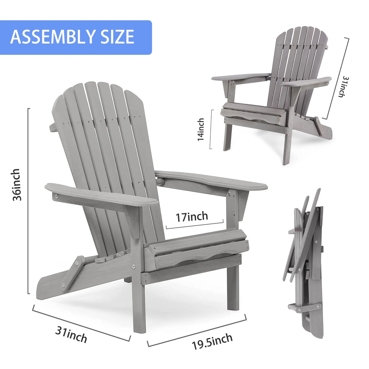 Folding Weather Resistant Adirondack Chair L619691