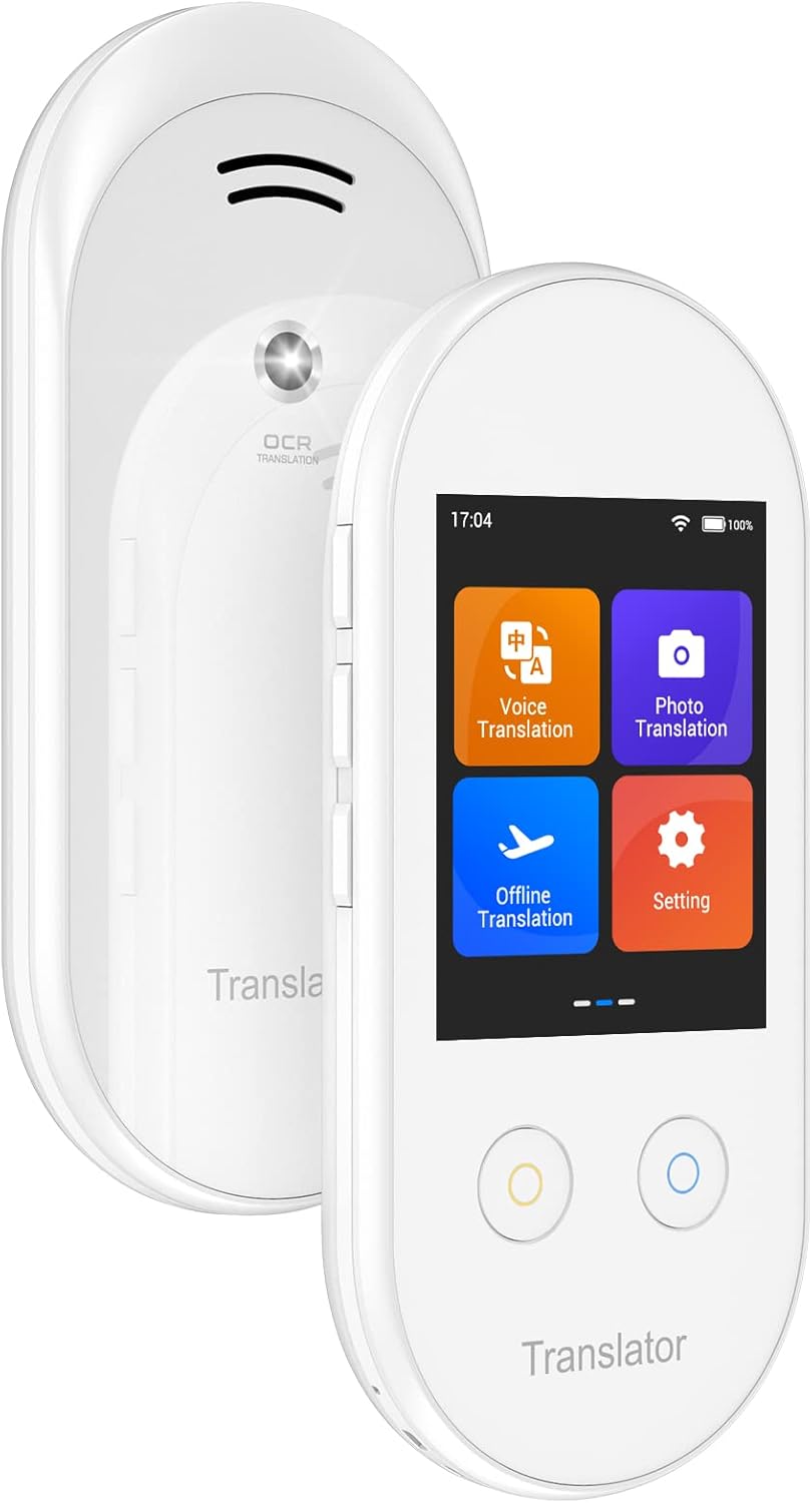 White AI Language Translator Device with Picture Translation 108 Languages Z790947