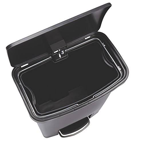 Black 13.2 Gal Plastic Step-On Trash Can E522086