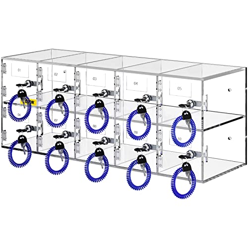 20 Slots Acrylic Wall-Mounted Cabinet with Door Locks and Keys A4646