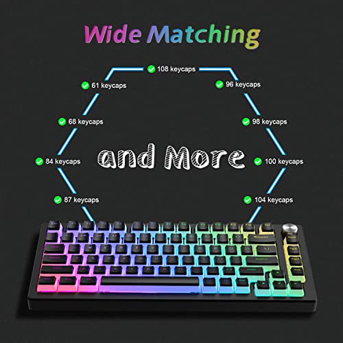Black PBT Keycaps 165 Keys Set Q274