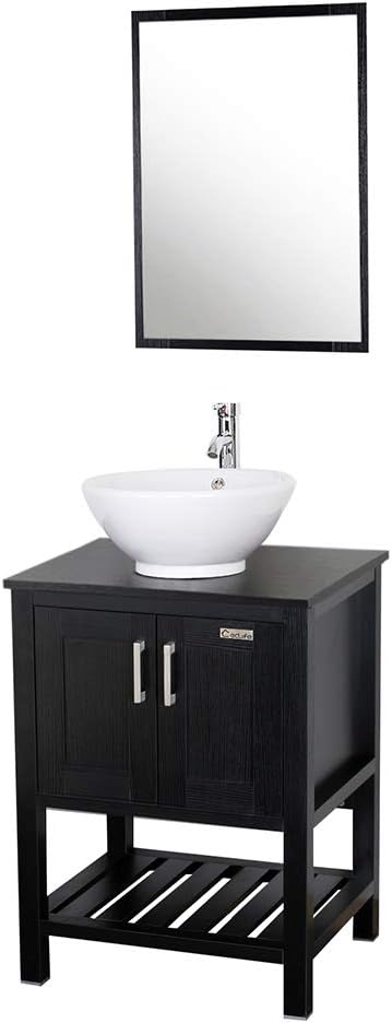 24 inch Bathroom Vanity with Ceramic Vessel Sink and Faucet A480