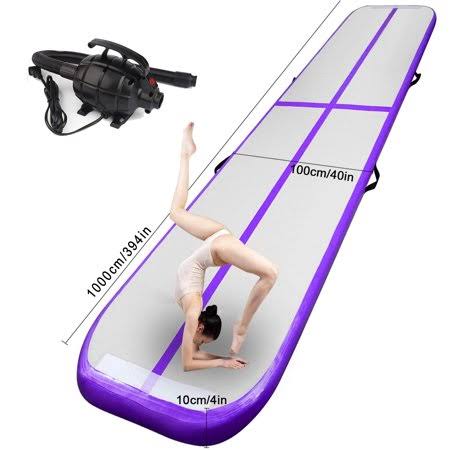 Purple 10m Inflatable Air Track Tumbling Mat with Pump B9250