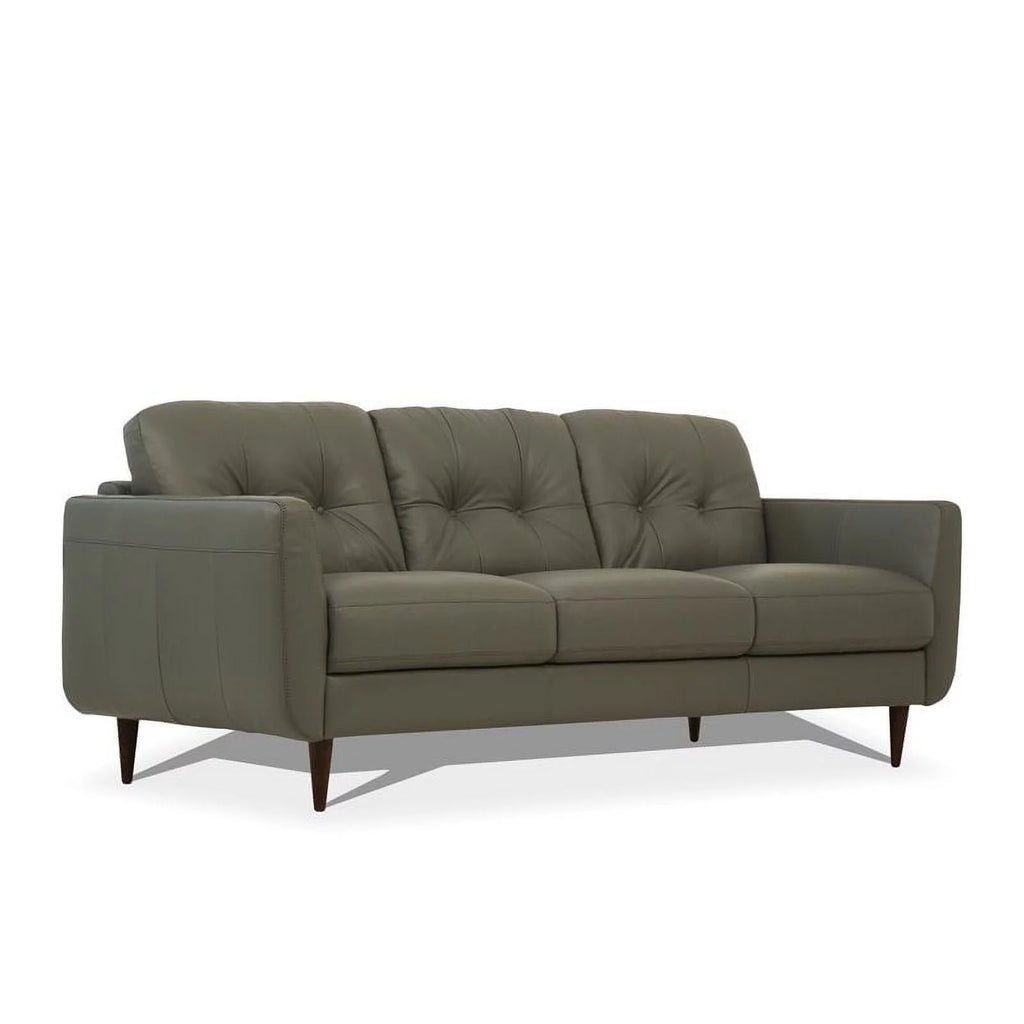 Tufted Leather Sofa in Pesto Green L742746