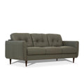 Tufted Leather Sofa in Pesto Green L742746