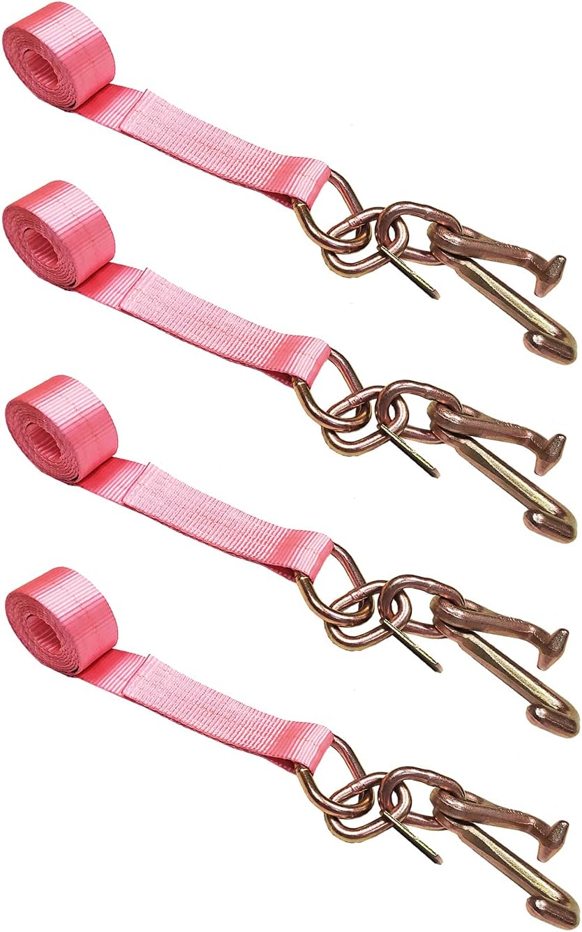 2 x 10' Car Straps Tie Down Set 4 Pack Blue Y90868