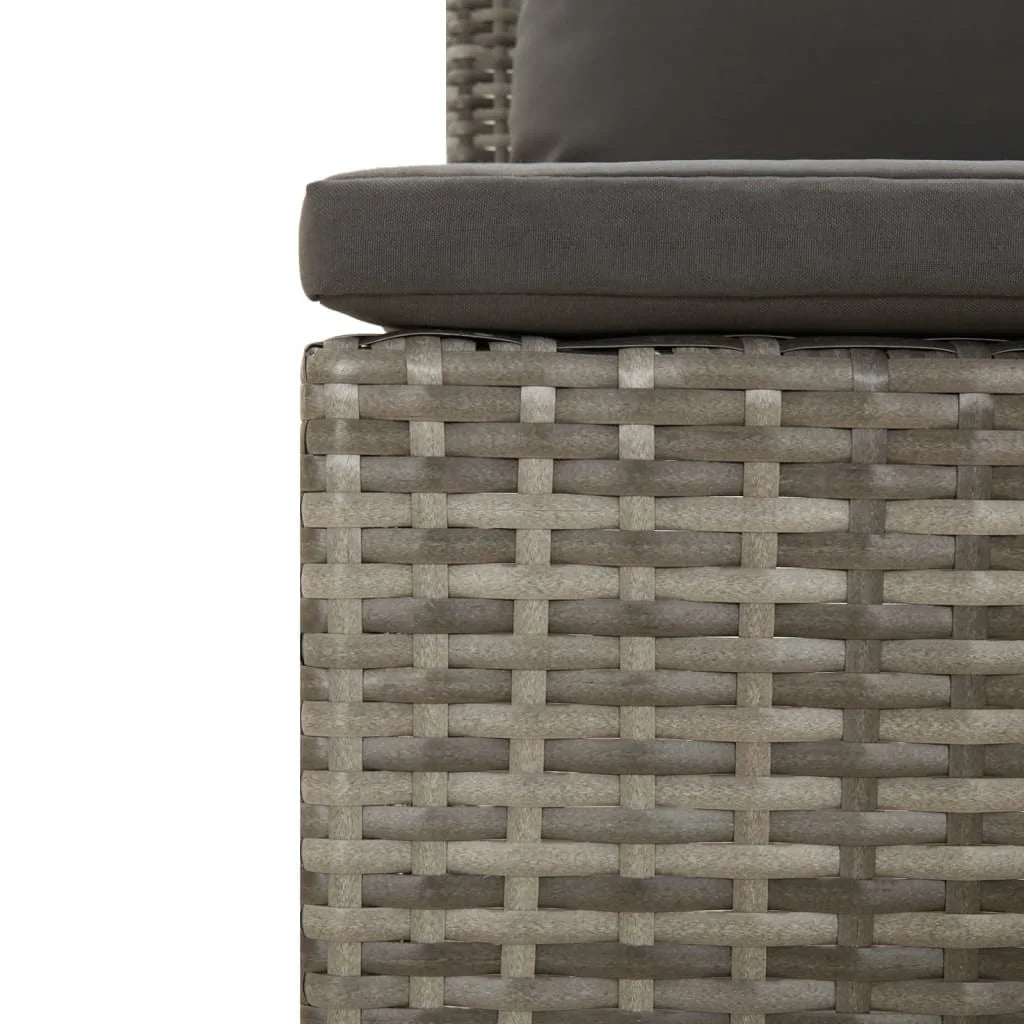 Gray Poly Rattan Patio Sofa with Cushion H89145