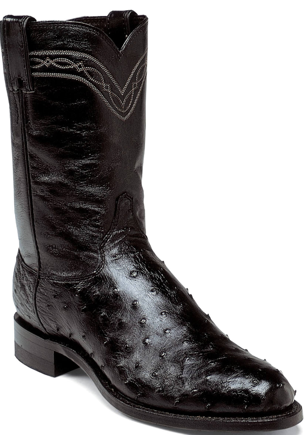 Black Full Quill Ostrich Boots F189