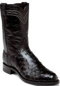 Black Full Quill Ostrich Boots F189