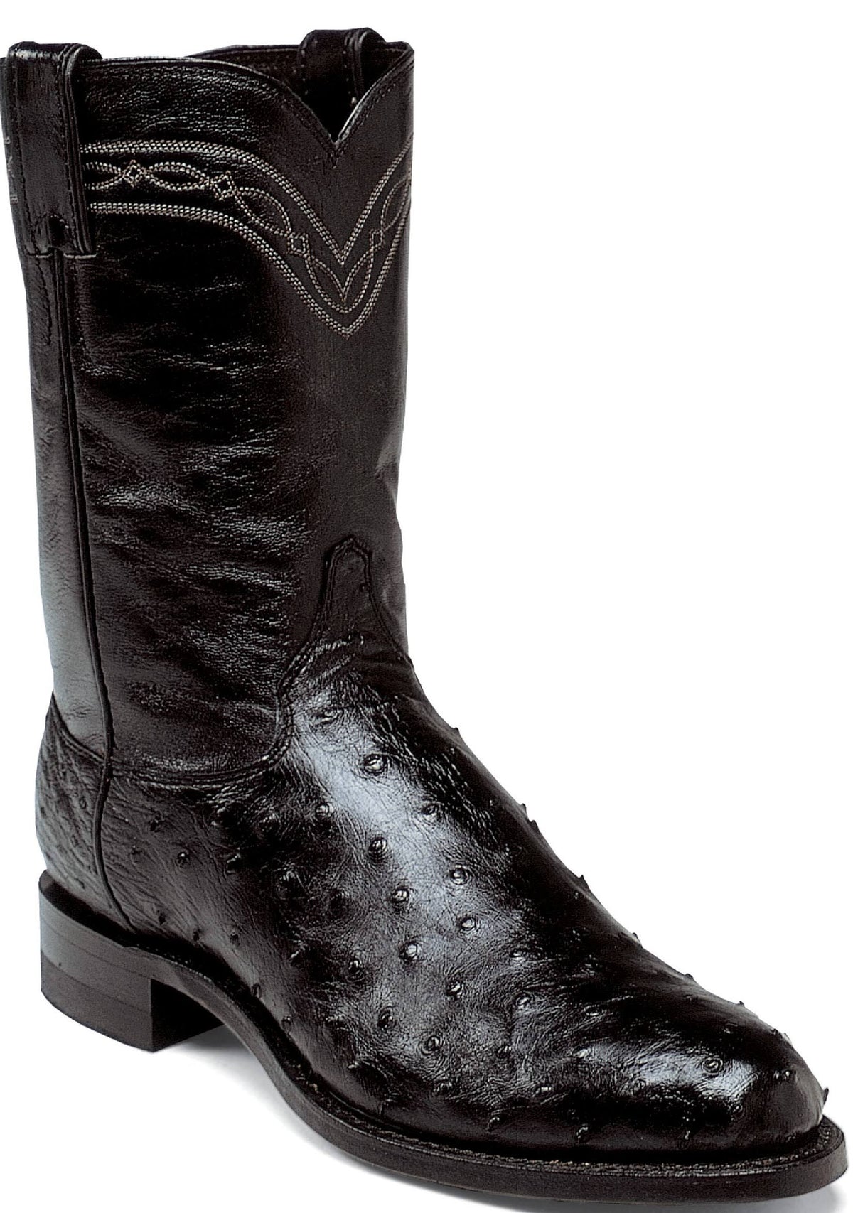 Black Full Quill Ostrich Boots F189