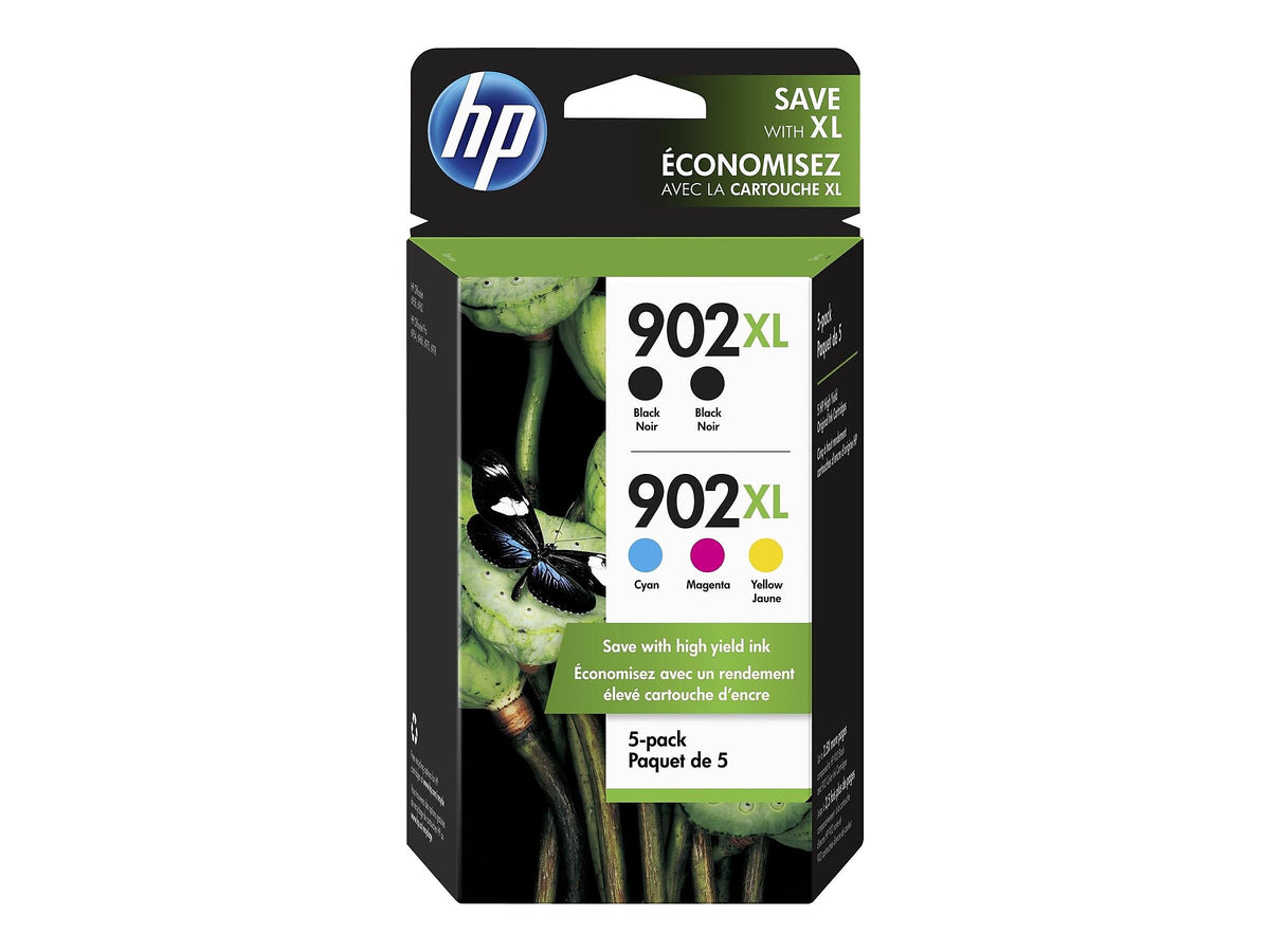 5-Pack HP 902XL Ink Cartridge Yellow Magenta Cyan Black E664965