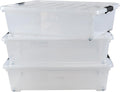 3-Pack 50 Quart Plastic Underbed Storage Bins with Lids E2241