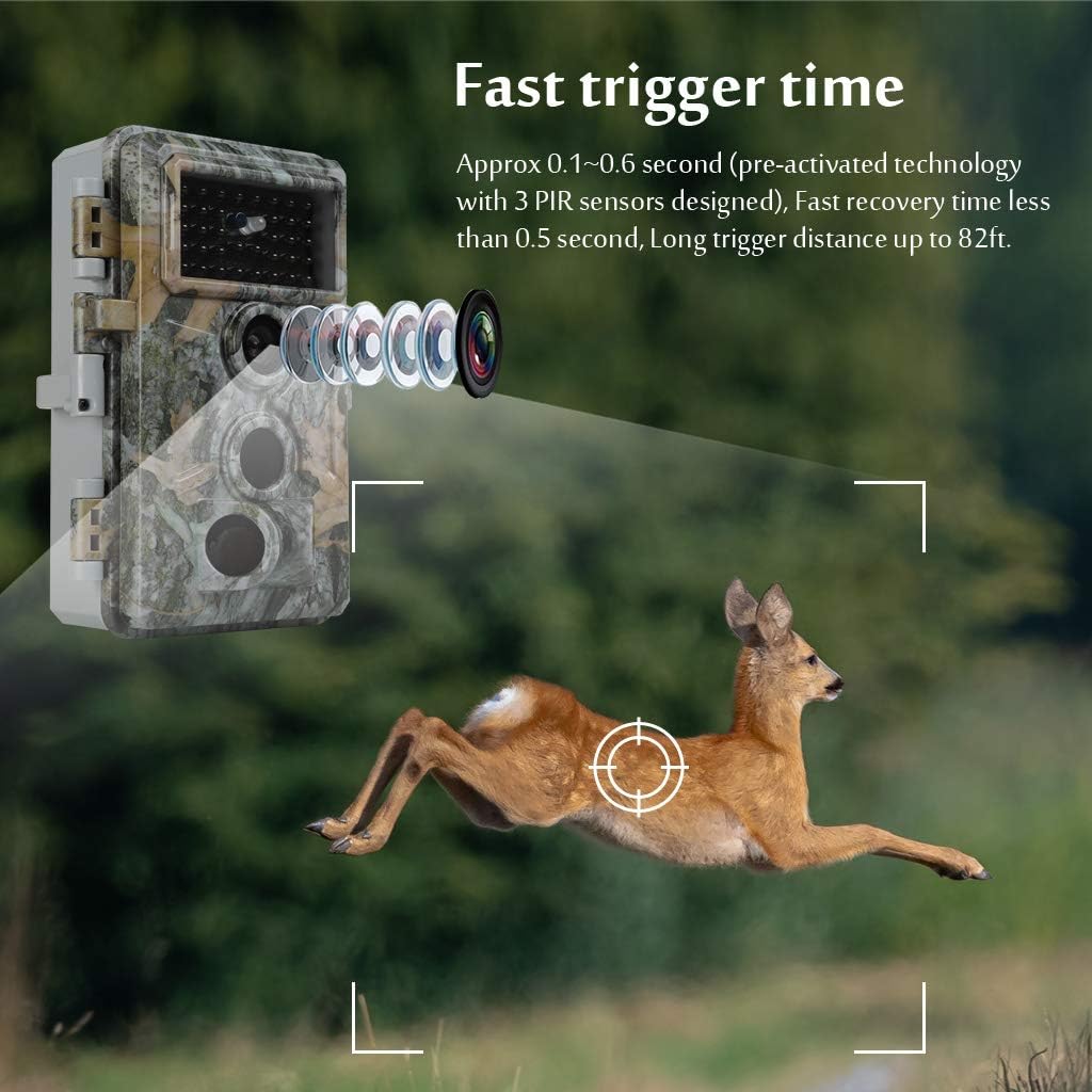 20MP 1080P Night Vision Motion Detection IP66 Waterproof Trail & Hunting Camera Pack of 2 P809587