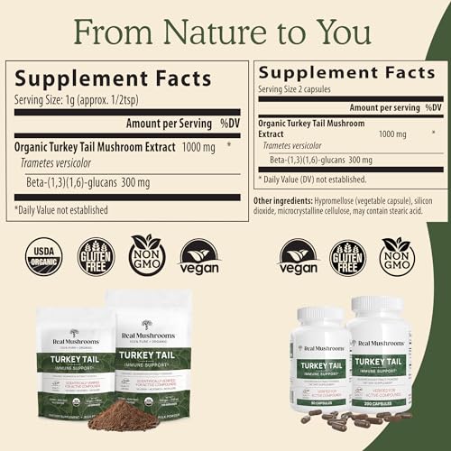Organic Turkey Tail Mushroom Powder, 100 Servings K28952