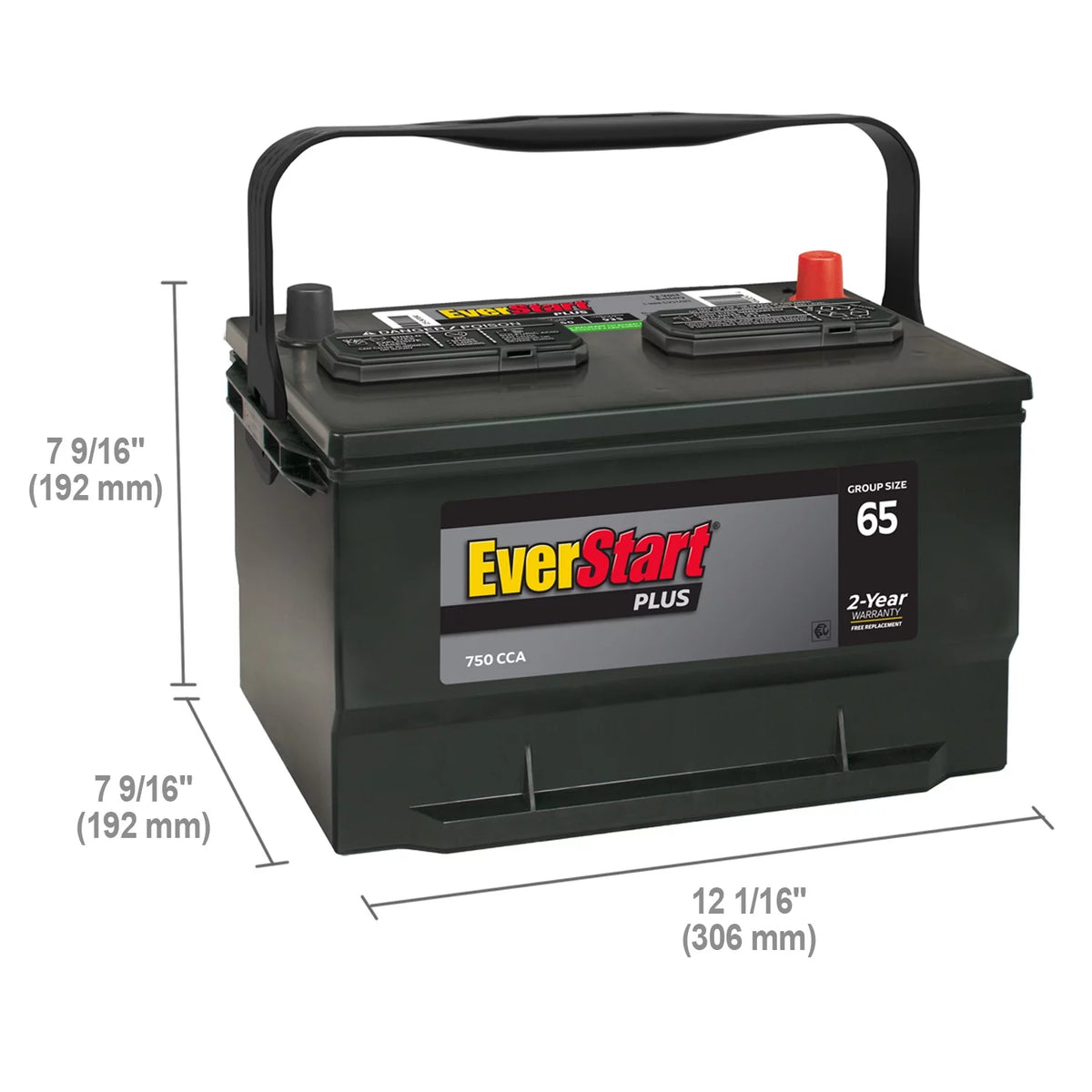 Group Size 65 12 Volt 750 CCA Lead Acid Automotive Battery U76854