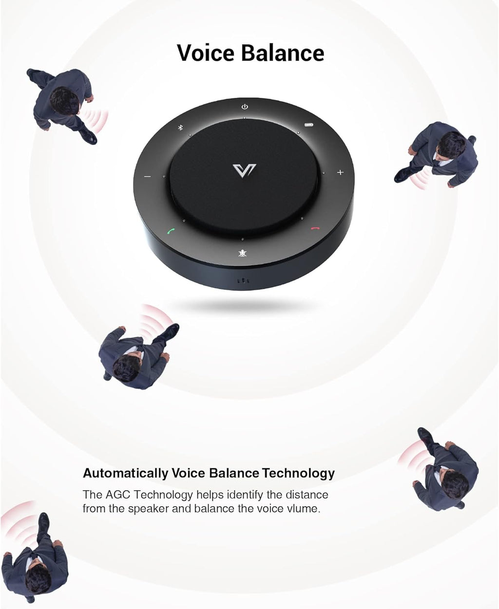 USB/Bluetooth Speakerphone with 4 AI Mics N145452