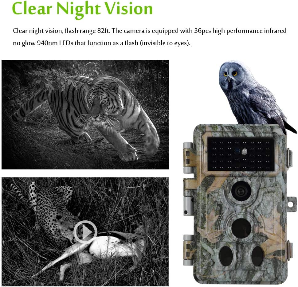 20MP 1080P Night Vision Motion Detection IP66 Waterproof Trail & Hunting Camera Pack of 2 P809587
