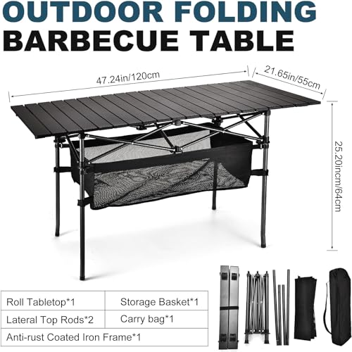 Lightweight Aluminum Folding Camping Table with Carrying Bag Z9086