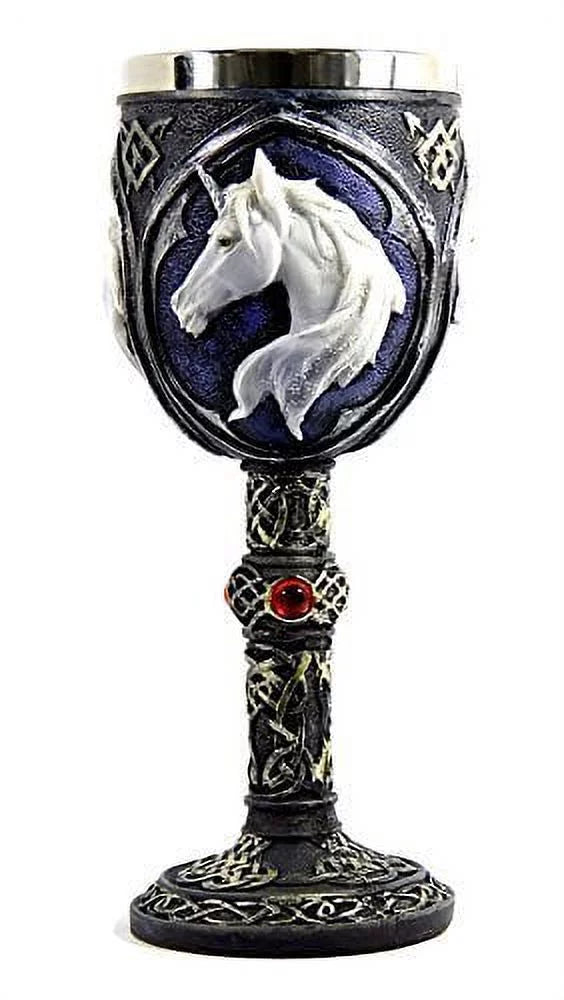 White Unicorn Head Goblet W7455
