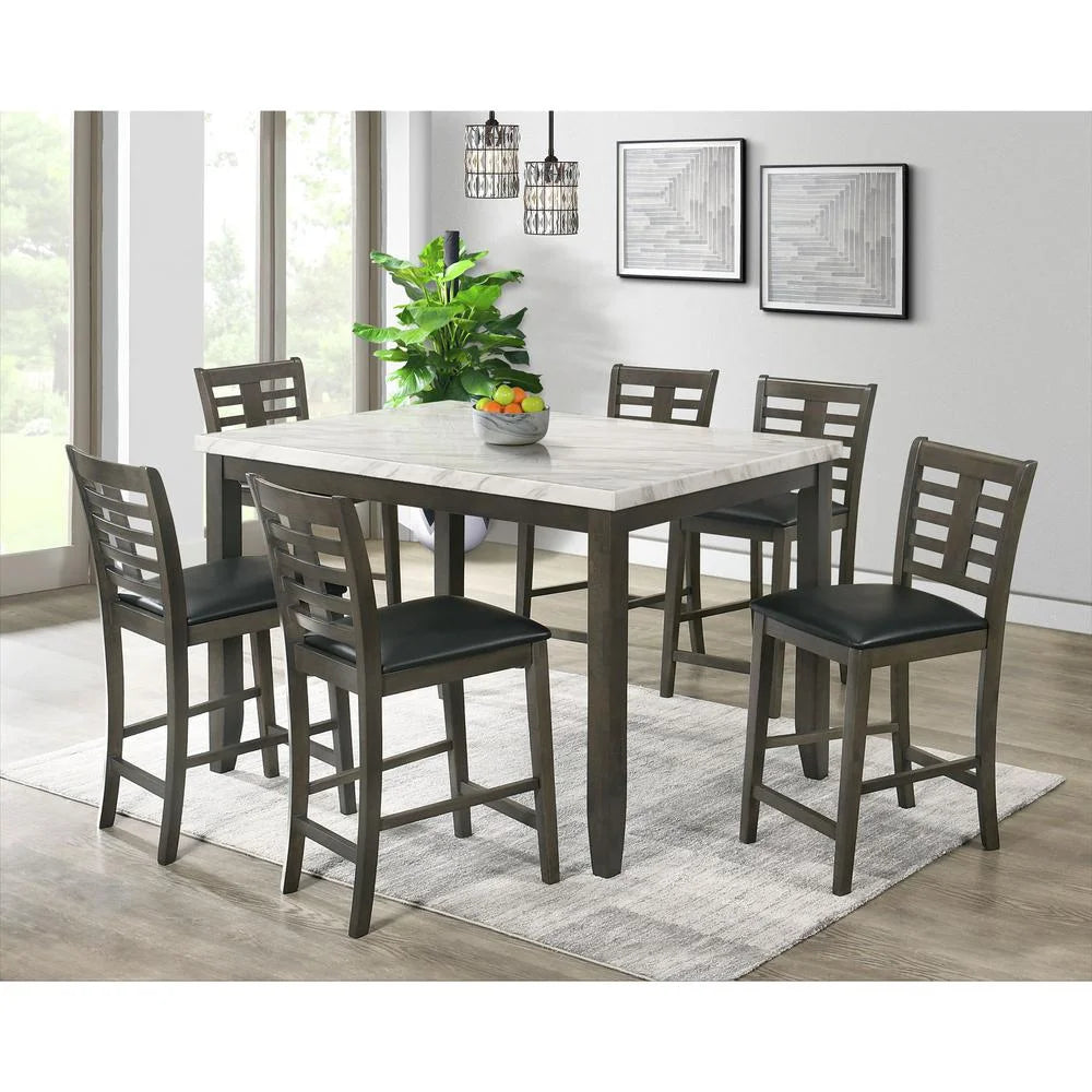 White 7PC Counter Height Dining Set Y8457