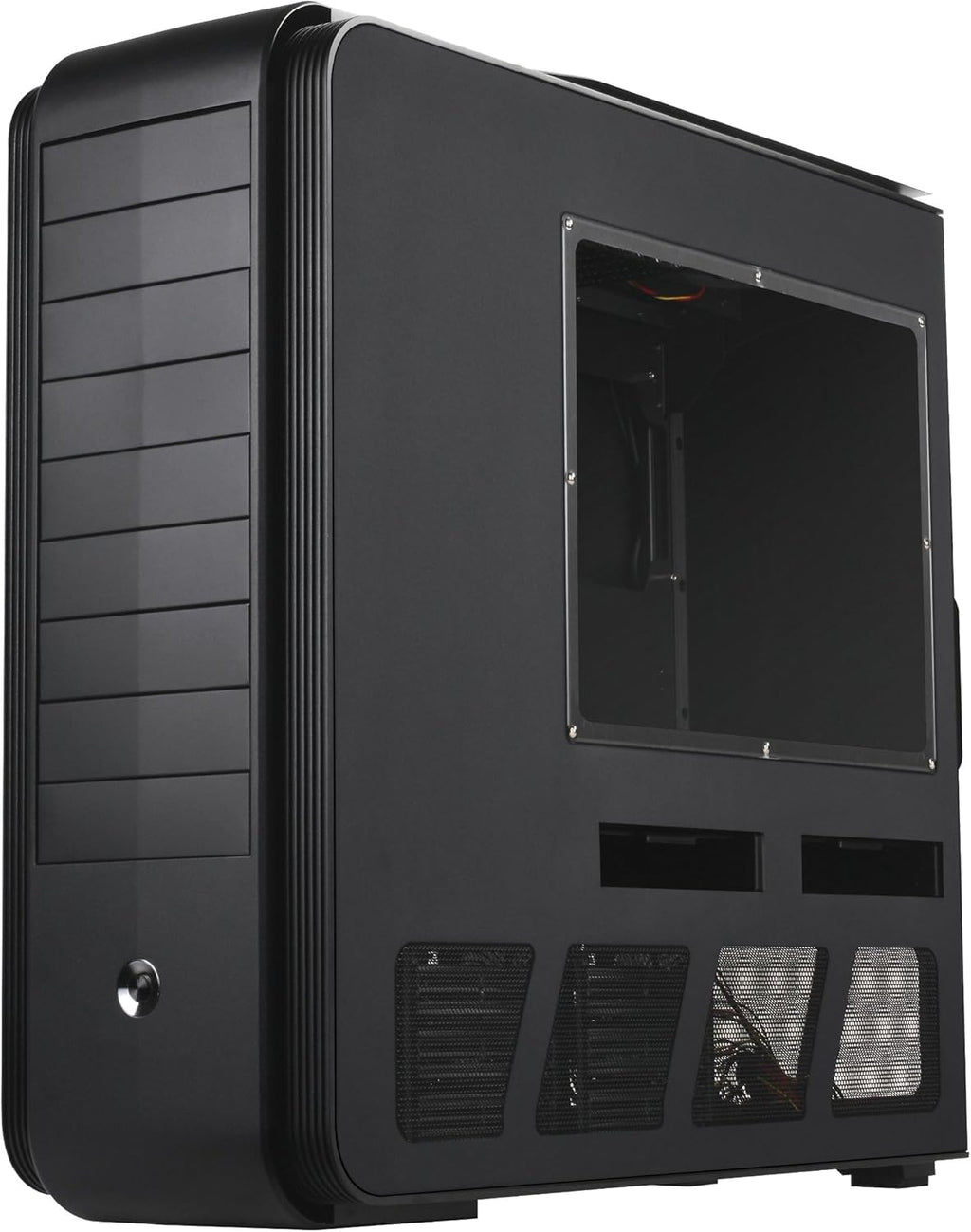 Black Aluminum front panel steel body ATX Mid Tower Computer Case S155442