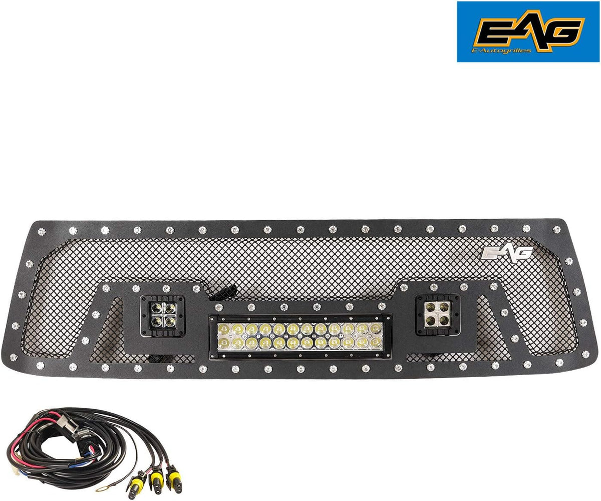 Black Stainless Steel Wire Mesh Grille with 3 LED Lights V936215