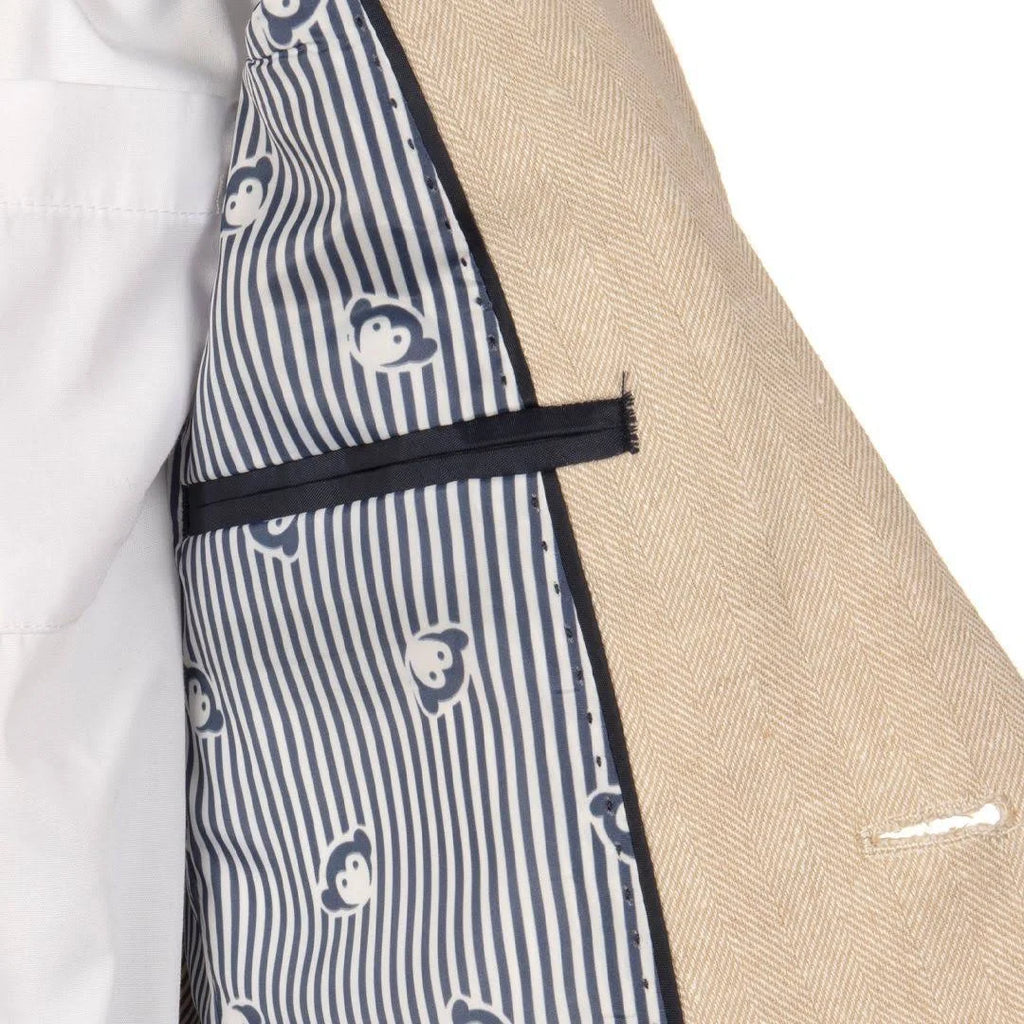 Khaki Herringbone Suit B580