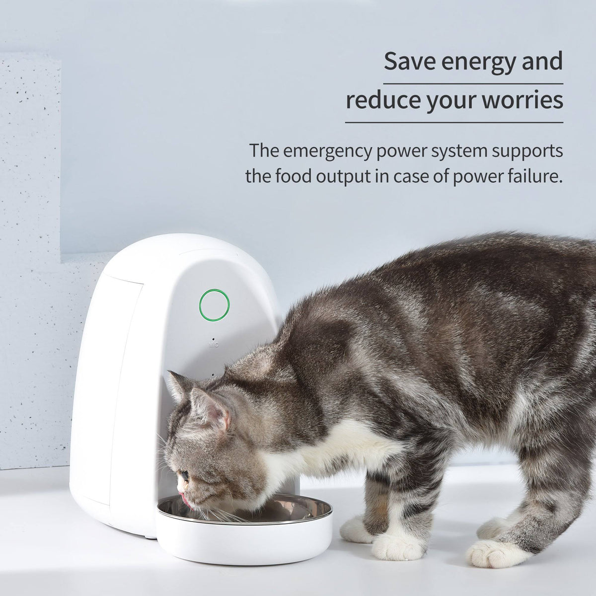 White Automatic Pet Feeder J745