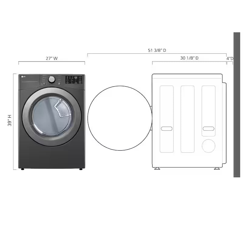 7.4 cu. ft. Vented Stackable Electric Dryer in Black with Sensor Dry S68819
