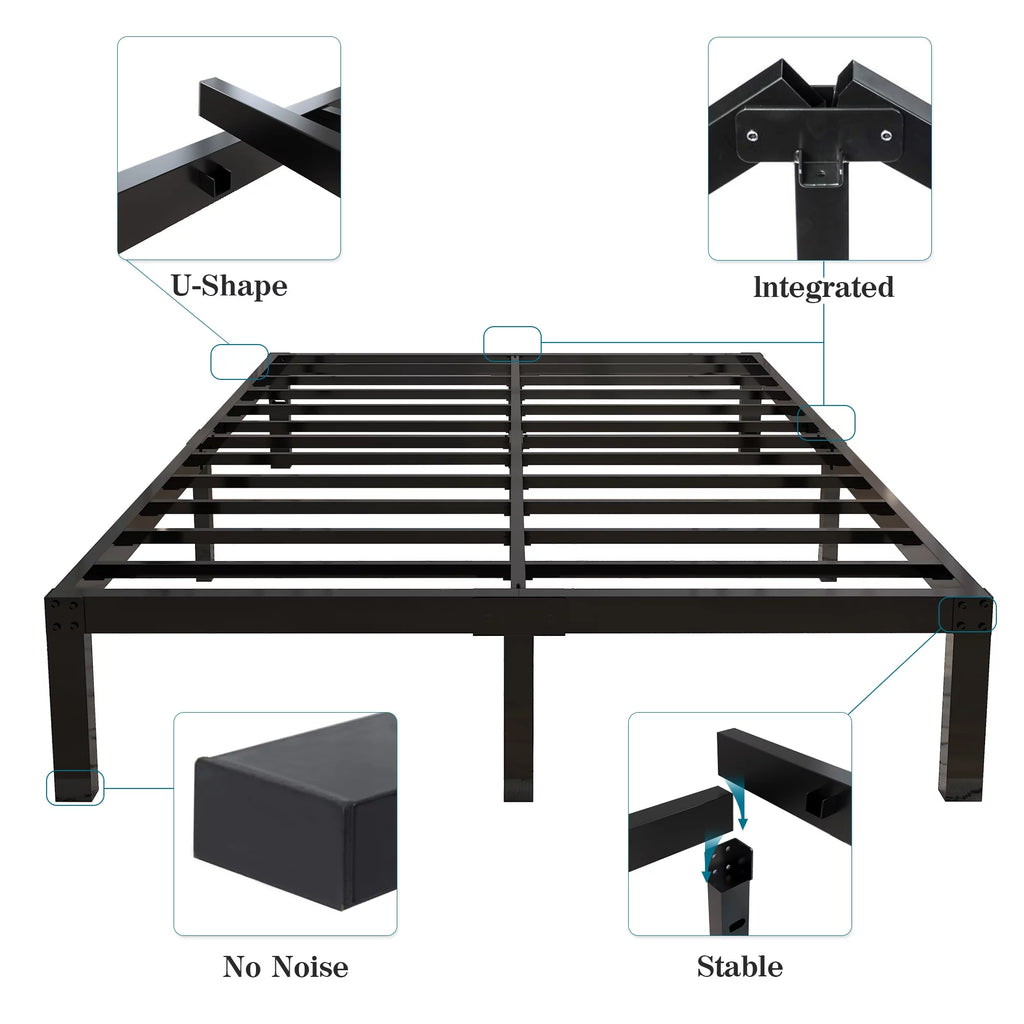 Queen Heavy Duty Metal Platform Bed Frame P1791