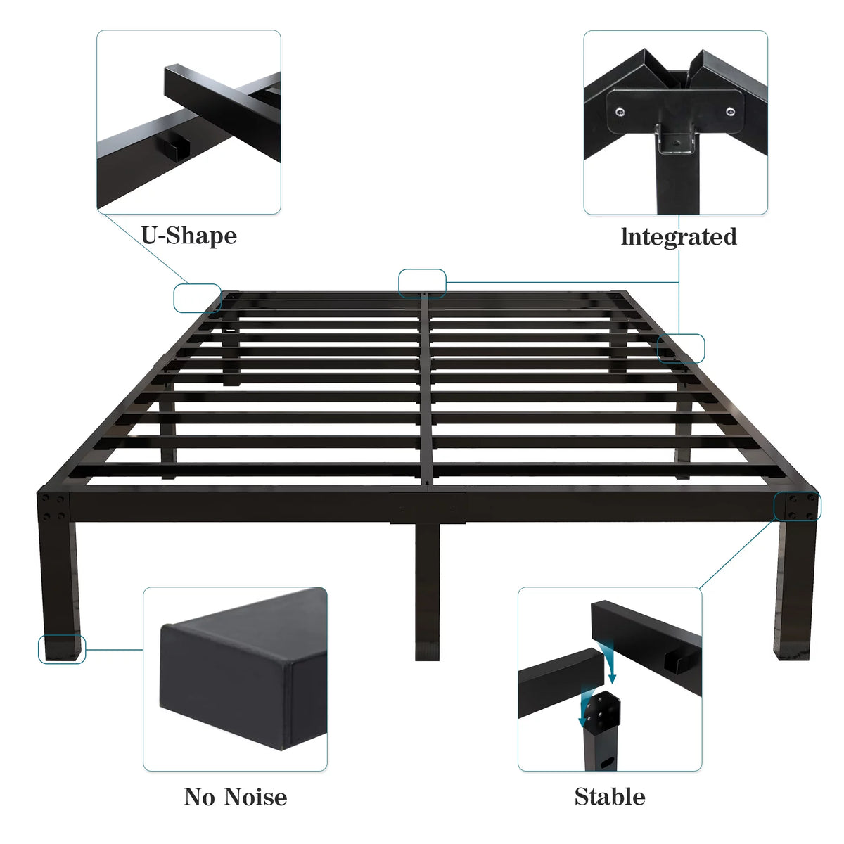 Queen Heavy Duty Metal Platform Bed Frame P1791