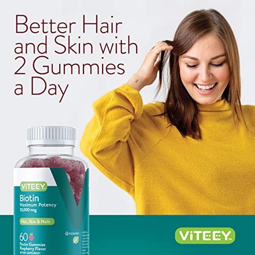 10,000mcg Biotin Gummies for Hair Skin and Nails E49721