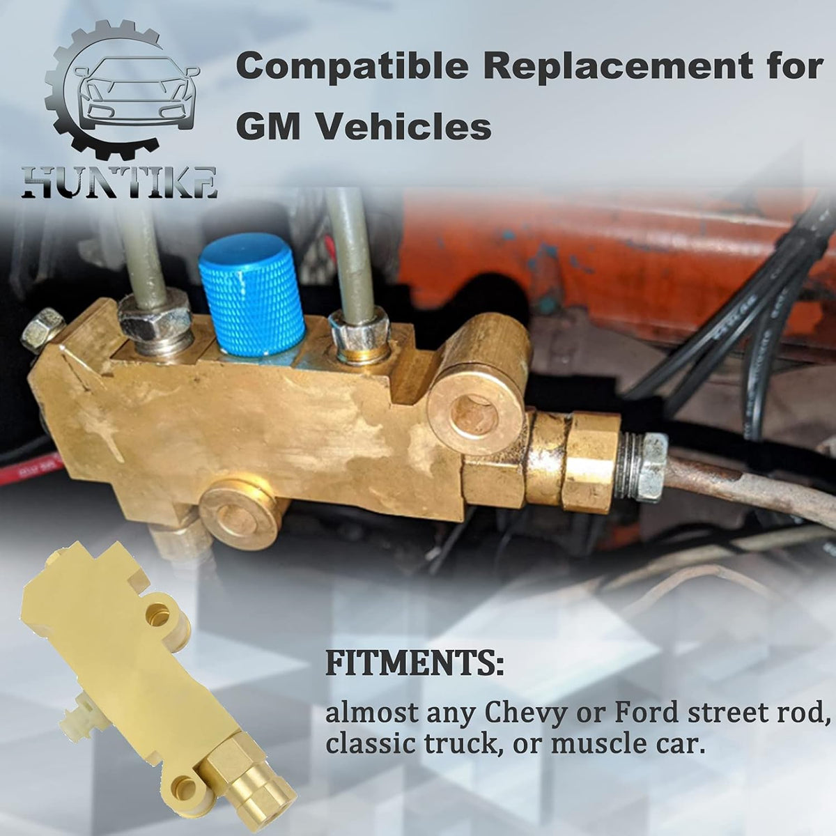 Brass Proportioning Valve Disc/Drum Brake Compatible with GM Street Rod Classic Car & Truck Pack of 2 L1651