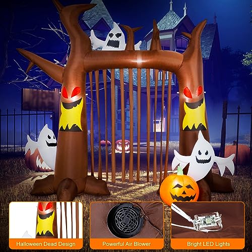8FT Halloween Inflatable Dead Tree with Ghosts & Pumpkins L196848