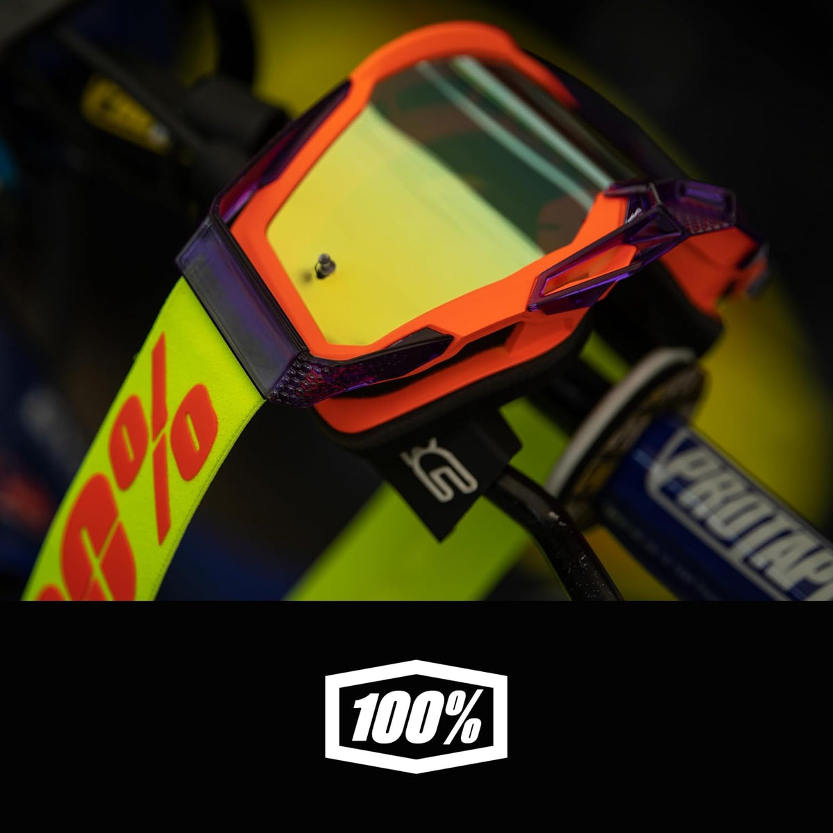 Blue MX Offroad Goggles with Mirror Gold Lens C511965