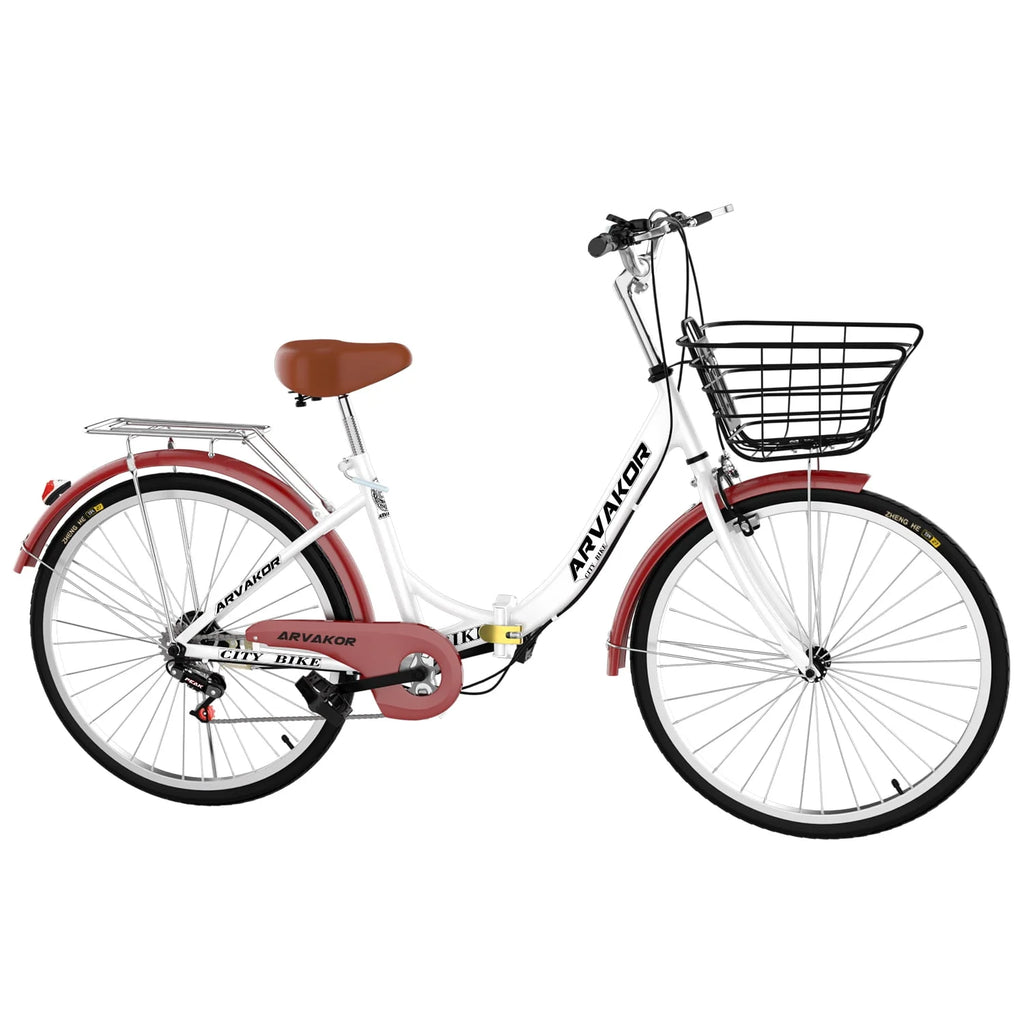 26 Inch White Cruiser Bike L666