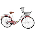 26 Inch White Cruiser Bike L666