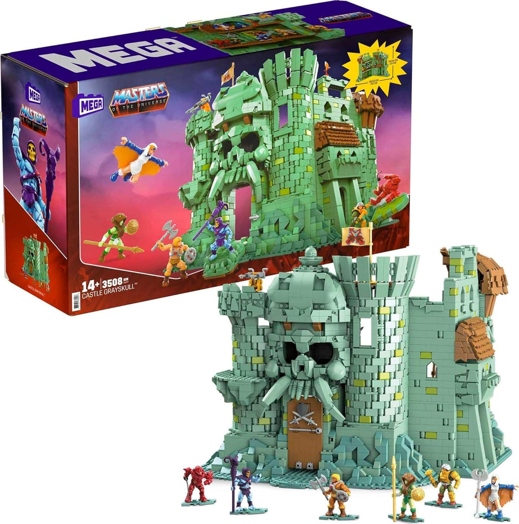 Castle Grayskull Building Set with 3508 Pieces, 6 Poseable Micro Action Figures, 13+ Inches Tall N38600