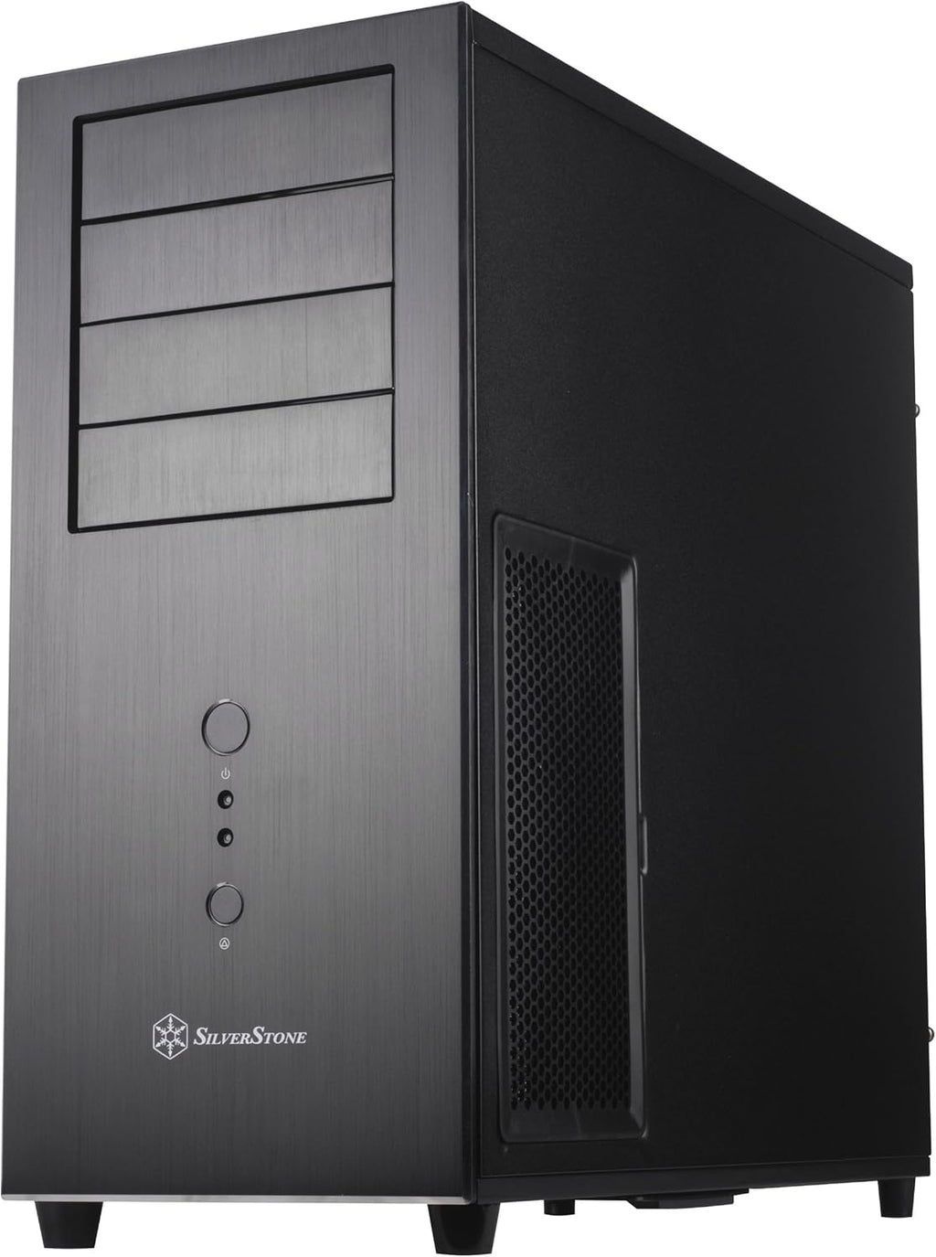 Black Aluminum front panel steel body ATX Mid Tower Computer Case S155442